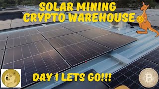 Solar Powered Crypto Mining Warehouse | Day 1 Lets go!! ⚡🤑