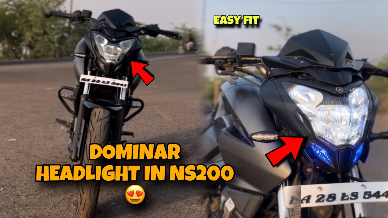 How to instal Dominar led headlight in ns200 😍 easy fitting and wiring