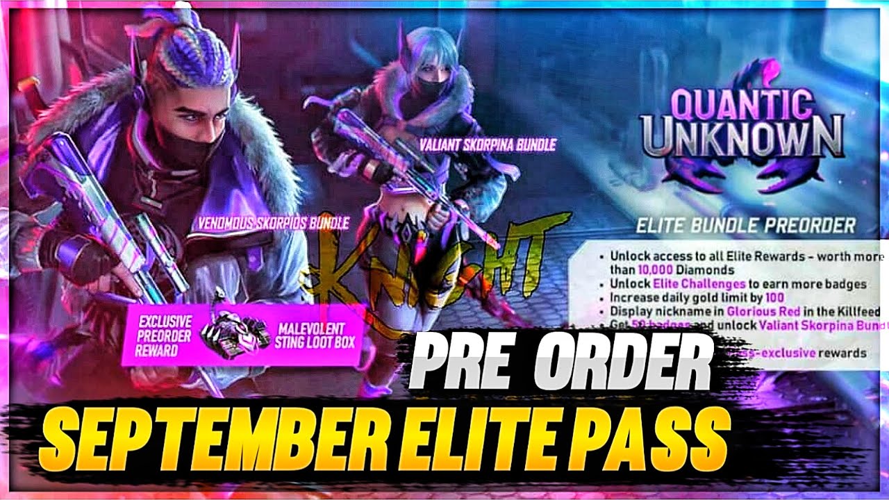 Season 40 Elite Pass Free Fire Pre Order || September Elite Pass Free Fire 2021 Pre Order Reward