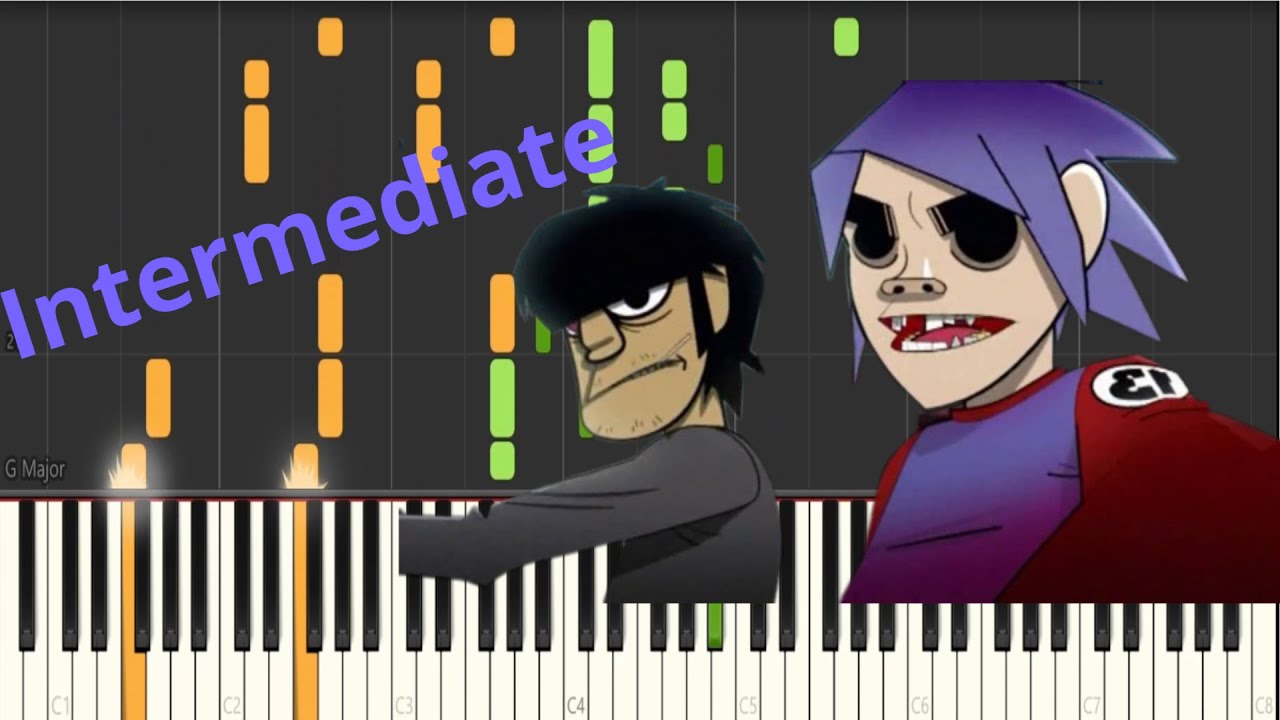 19-2000: Gorillaz Piano Tutorial (Synthesia) Intermediate