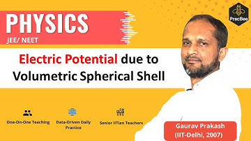 Electric potential due to volumetric spherical shell by Gaurav Prakash (IIT Delhi),JEE/NEET Physics