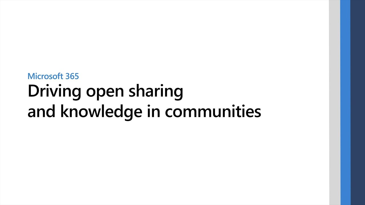 Driving open sharing and knowledge in communities with Microsoft Yammer