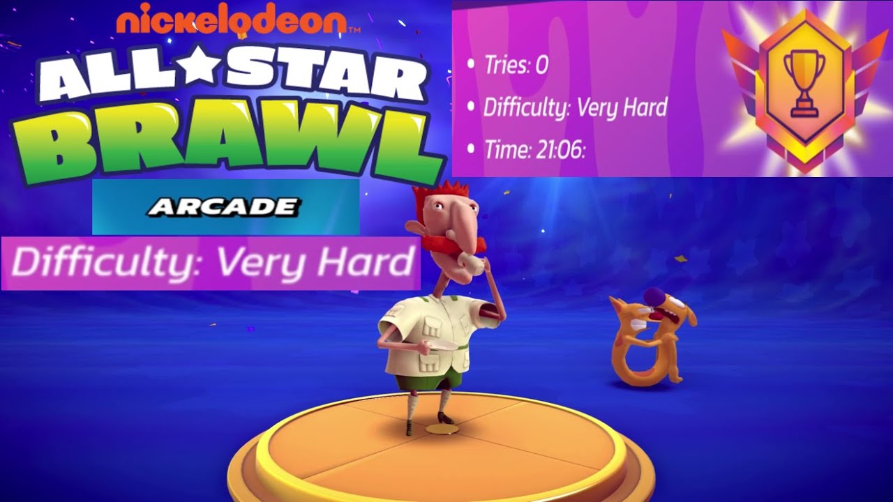 Nickelodeon All Star Brawl - Arcade Mode Gameplay with Nigel Thornberrry (Very Hard)