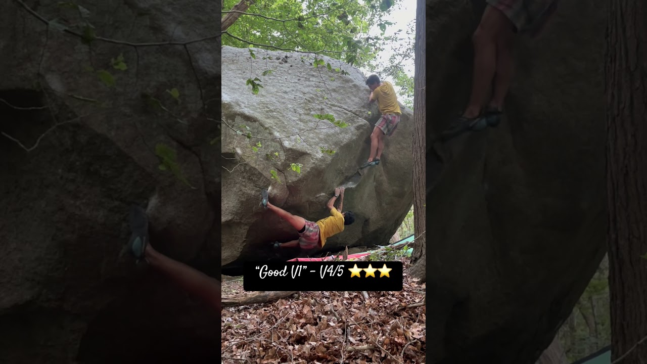 NEW BOULDER! Go try it at Approach Boulder in Red Rocks, Cape Ann, MA  🔥🔥🔥