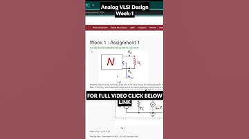 NPTEL Analog VLSI Design Week 1 Assignment Answers | NOC25‑EE111 | IIT Kanpur | July–Dec 2025