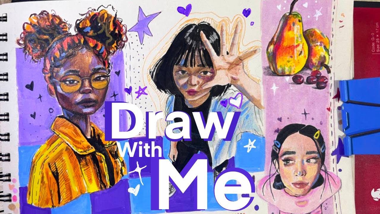 Relaxing Sketchbook Drawing (No Talking)