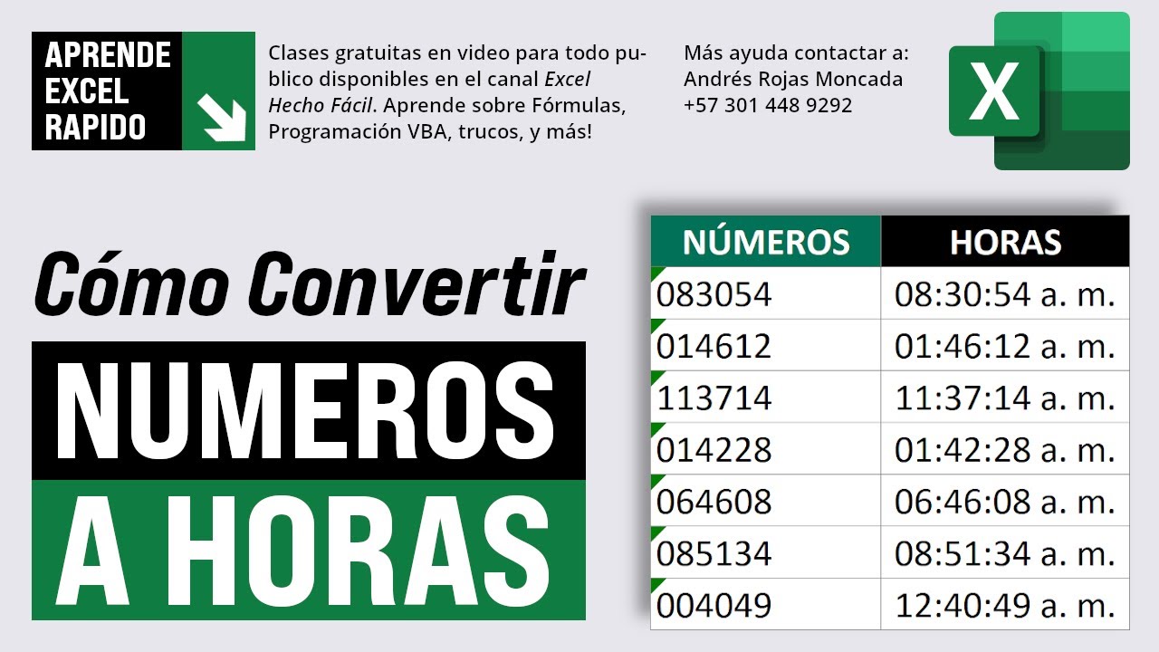 Convertir Serie de Números a Horas en Excel - 2 Métodos - YouTube