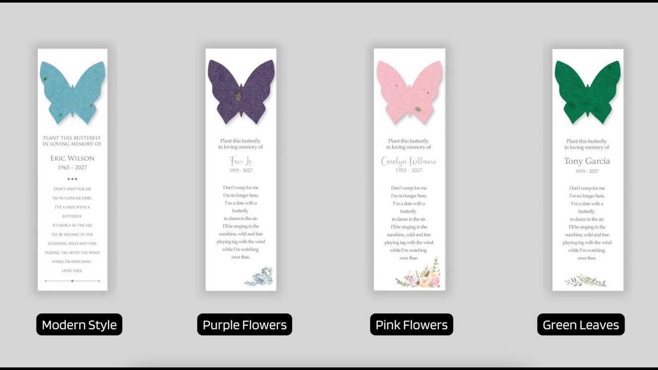 Memorial Bookmarks with Plantable Seeds