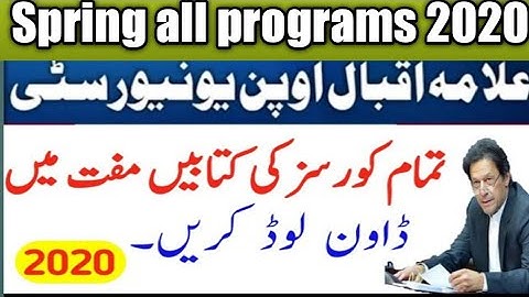 AIOU BOOKS download spring 2020 pdf download all program easy available in here
