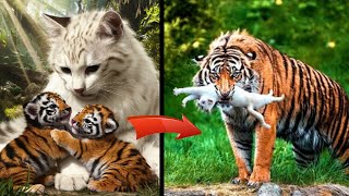 Кошка вскормила осиротевших тигрят, а годы спустя произошло что-то шокирующее!