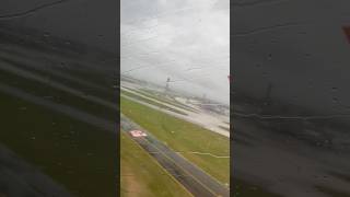 Taking Off Into a Storm ⛈️✈️ | Passenger Window View Through Heavy Rain &amp; Thick Clouds