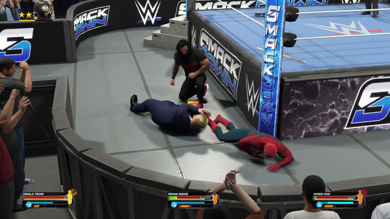 Роман Рейнс против Дональда Трампа против Человека-паука || Полный матч SmackDown на PS5