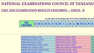 HELO TANZANIA-NECTA 2018-2019 MATOKEO YA KIDATO CHA NNE NECTA HAYA HAPA