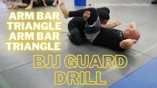 Arm Bar - Triangle - Arm Bar - Triangle : BJJ Guard Drill