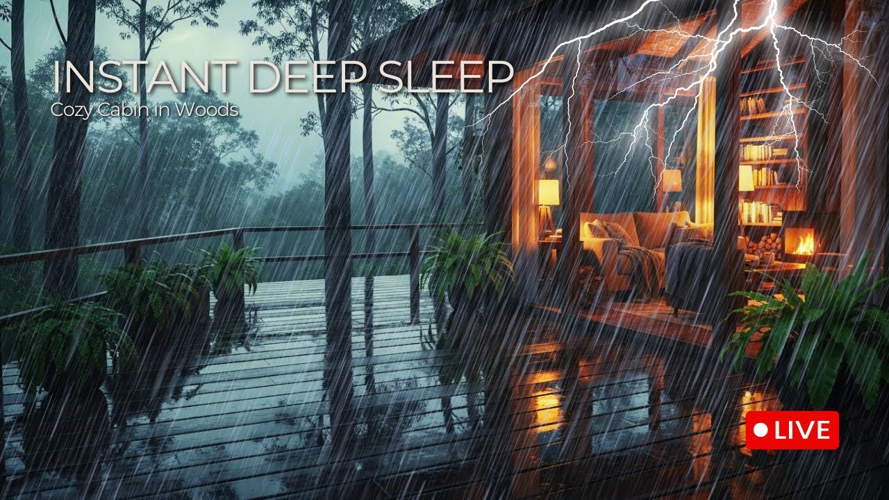 🌧️87% Asleep in 3 Min | Rain Sound for Sleep Misty Cabin🏡