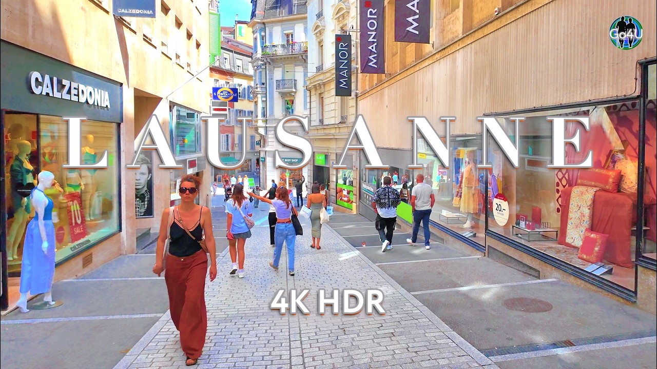 SWITZERLAND LAUSANNE 🇨🇭 Attractive City & Vibrant Waterfront Walking tour 4K HDR