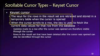 Topic 06, Part 09 - Non-Scrollable vs. Scrollable Cursors
