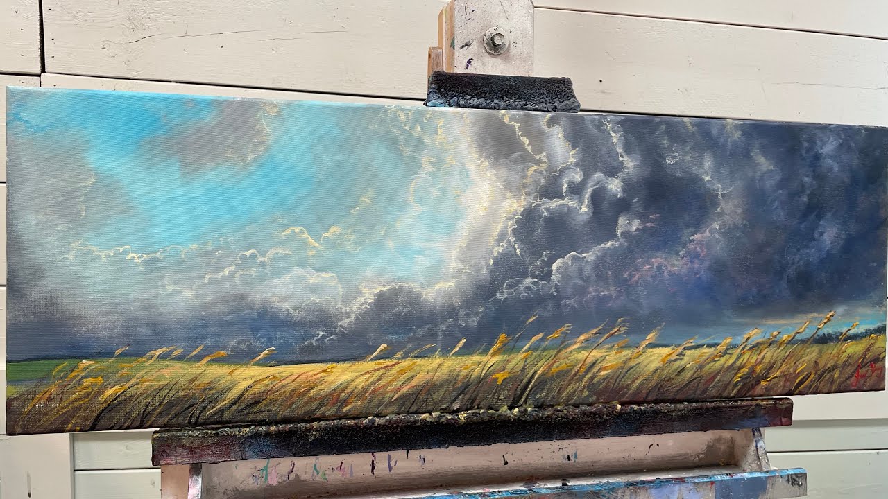 How To Paint FIELD OF GOLD | Acrylic Painting Tutorial