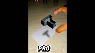 Noob🤢 V's pro🤩 3D letter T #art #drawing #foryou #shorts