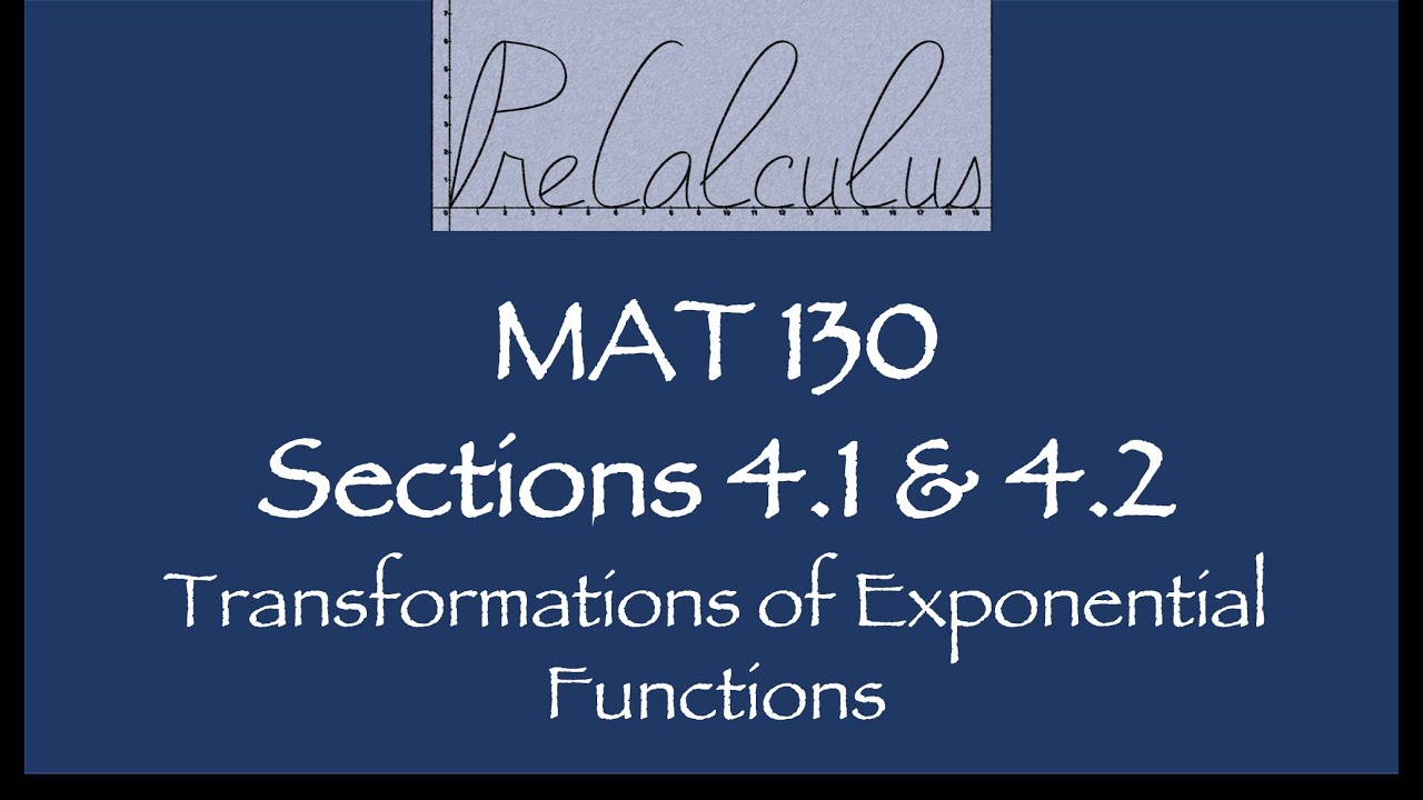 MAT 130 4.1 & 4.2 Transformations of Exponential Functions - YouTube