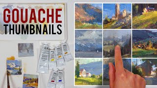 Painting Landscape Thumbnails (STEP BY STEP)