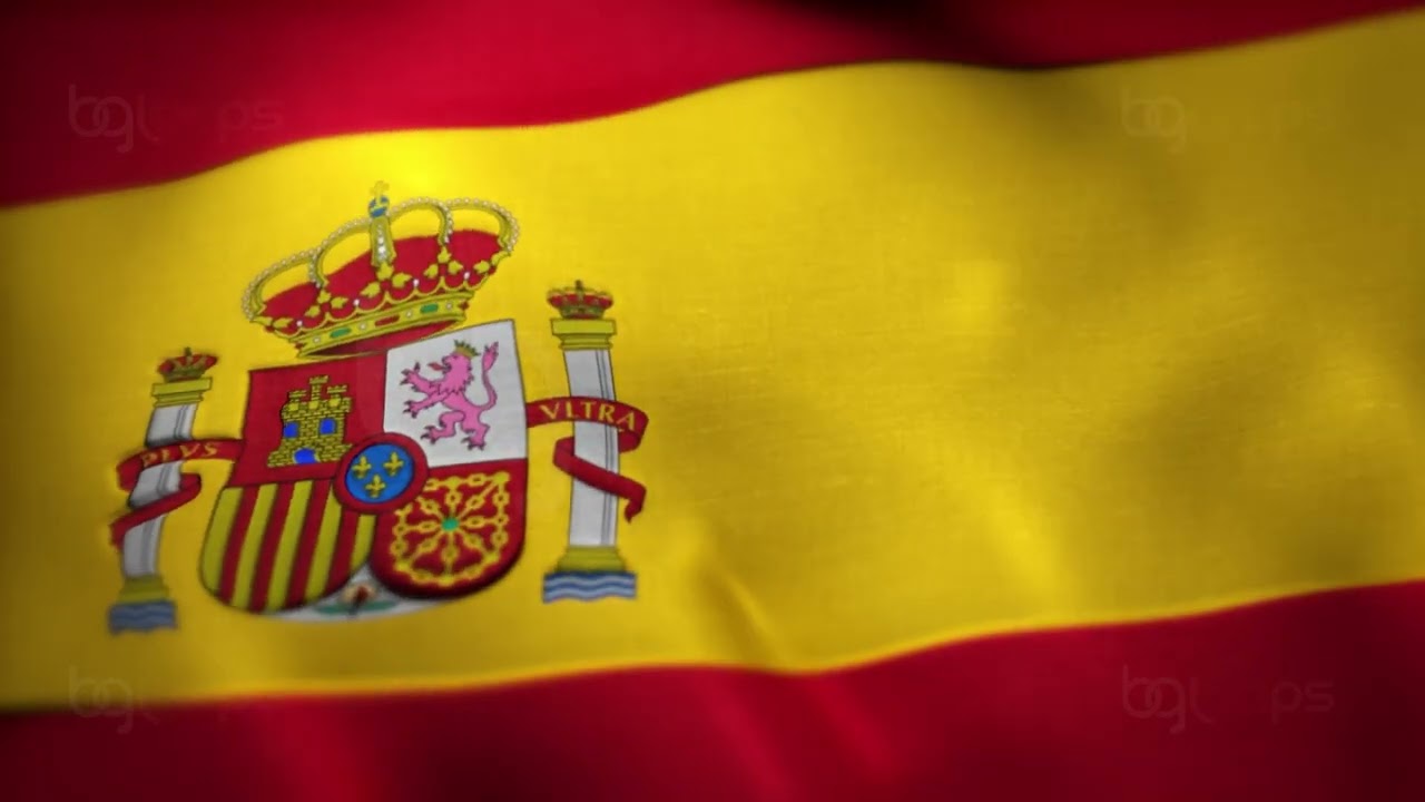 Spain Flag - Realistic - Waving Flag - Full HD - 1080 - Seamless Loop