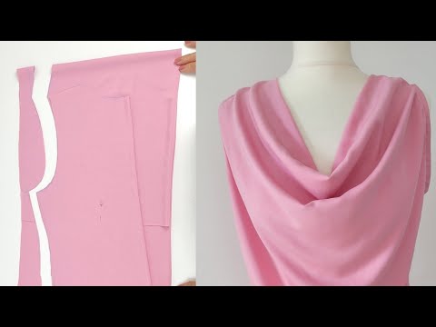 📌 The easiest way to sew Cowl Neck Top | Waterfall Blouse | Sewing Tips and Tricks for Beginners