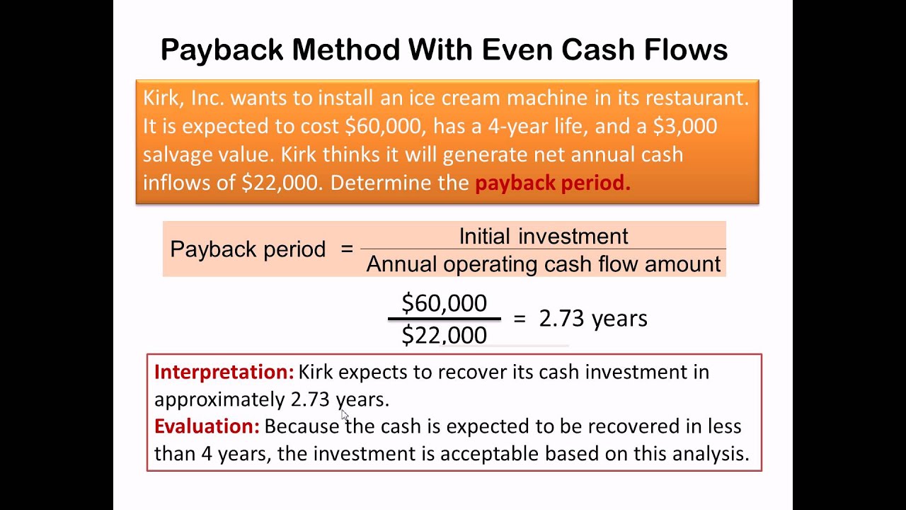 Ch. 18 - Payback Period & Accounting Rate of Return - YouTube