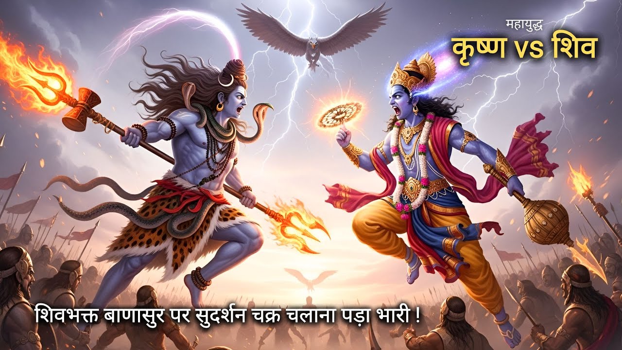 क्यों भगवान शिव ने निगल लिया श्रीकृष्ण का सुदर्शन चक्र ? | श्रीकृष्ण-बाणासुर युद्ध | #krishna #shiv