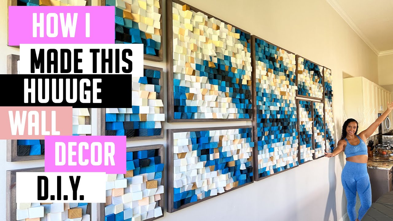 How I Made This AMAZING WALL DECOR with Wood Blocks DIY YouTube