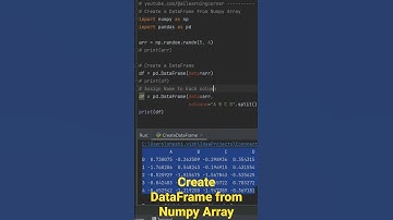 Create a Pandas DataFrame from Numpy Array #python #numpy #pandas #dataframes