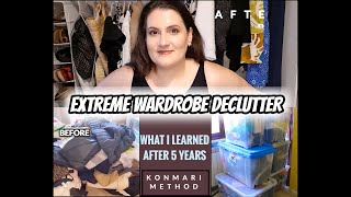 EXTREME WARDROBE DECLUTTER | KONMARI METHOD | What I learned After 5 Years | Getting Emotional 😓