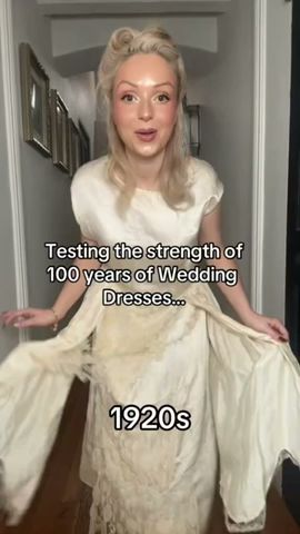 Testing the STRENGTH of 100 years of WEDDING DRESSES!! 😲 #shorts