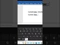 Computer 💻 Shortcut key for Draw today date and time in Ms word using shortcut key #shorts
