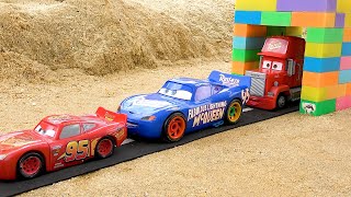 Fire Truck Excavator Crane Truck Through The Gate | Funny Stories Trucks Toys | BIBO STUDIO