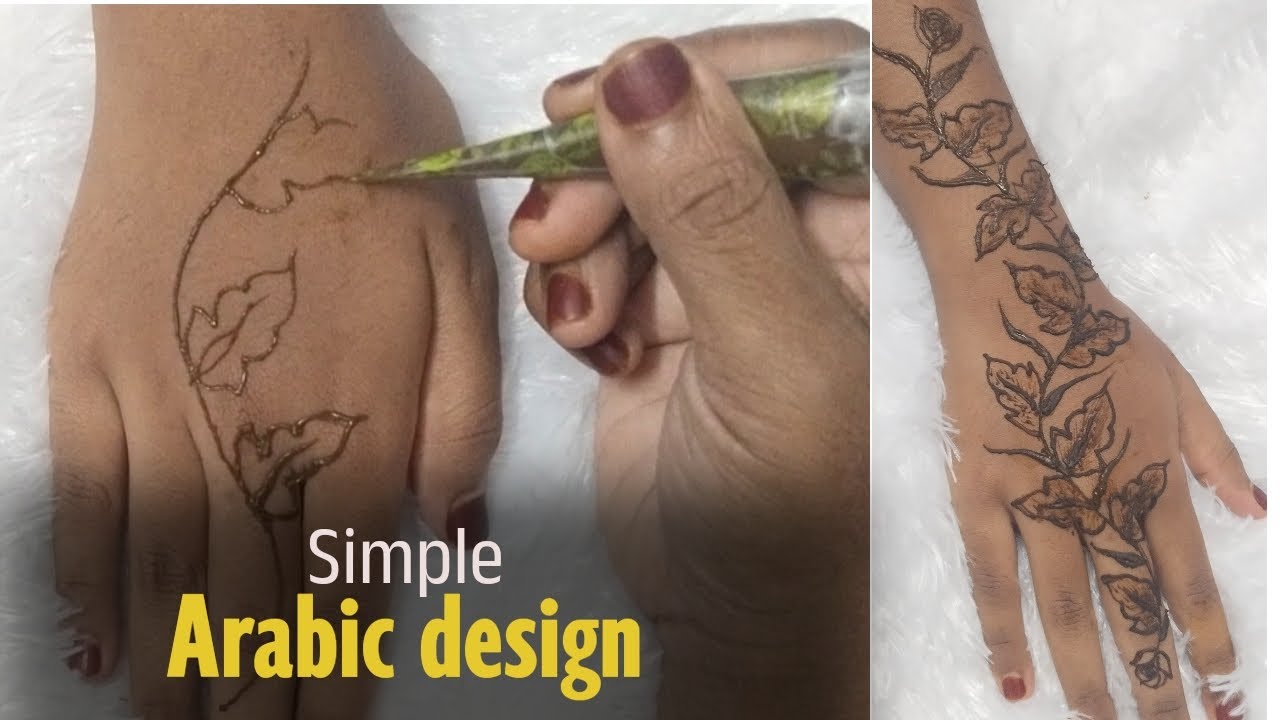 Simple Arabic design| how to draw Arabic design|mehandi by Mohsina ...