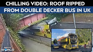 Uk Bus Accident  Roof Of Double Decker Bus Ripped Off By Bridge Passengers Left Screaming