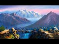 Nepali painting  painting a beautiful mountain landscape with acrylics  art candy  nepali artist