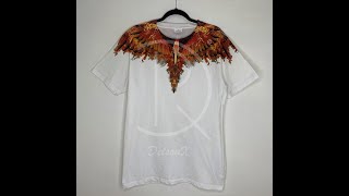 - Marcelo Burlon Men s White Flame And Wing T-shirt M