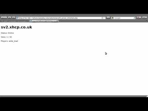 PHP Tutorial: Minecraft Server Info Using Minequery [part 00]