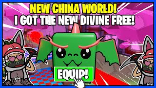 HYPER CLICKERS *NEW* CHINA WORLD! I WAS *GIVEN* THE NEW DIVINE DRAGON PET FOR FREE! SUPER OP STATS! screenshot 5