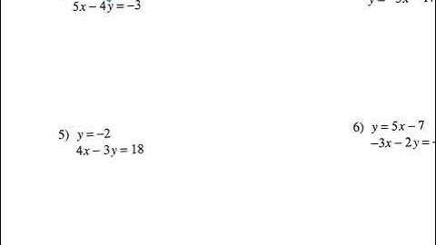 Algebra 2 Solving Systems by Substitution
