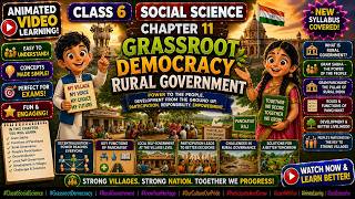 🏡Grassroot Democracy – Rural Government Explained | Class 6 | Civics Animated Notes | Easy Revision
