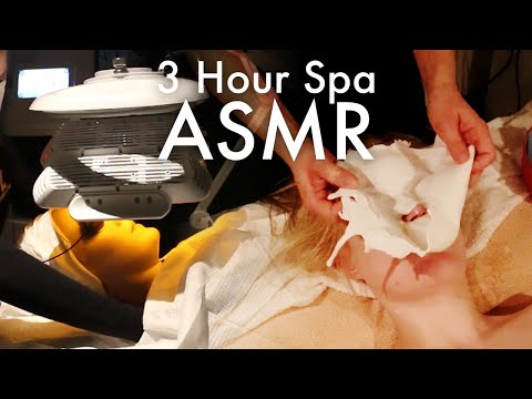 ASMR 3 hours of Professional Facials to fall asleep to[no midroll] (Unintentional, Real Person ASMR)