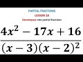 Decompose into partial fractions| A level maths practice question #basicalgebra
