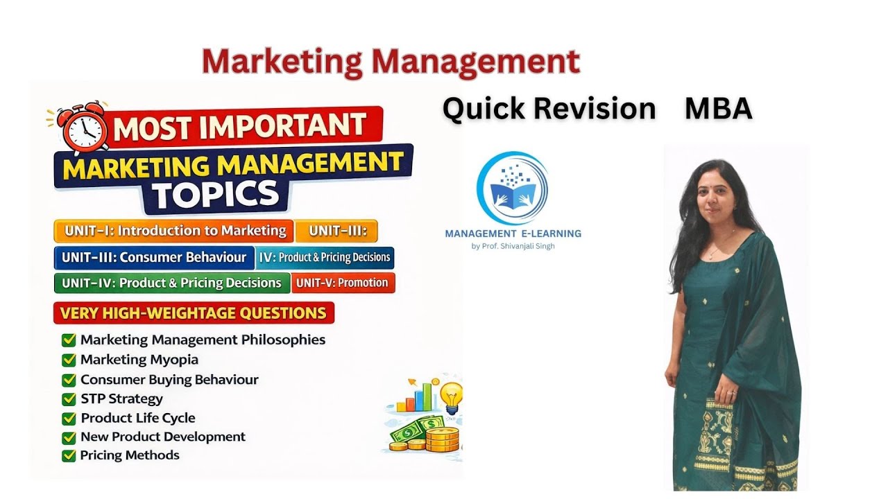 MOST IMPORTANT MARKETING MANAGEMENT TOPICS | MBA EXAM | Quick Revision, Exam-Oriented Revision .