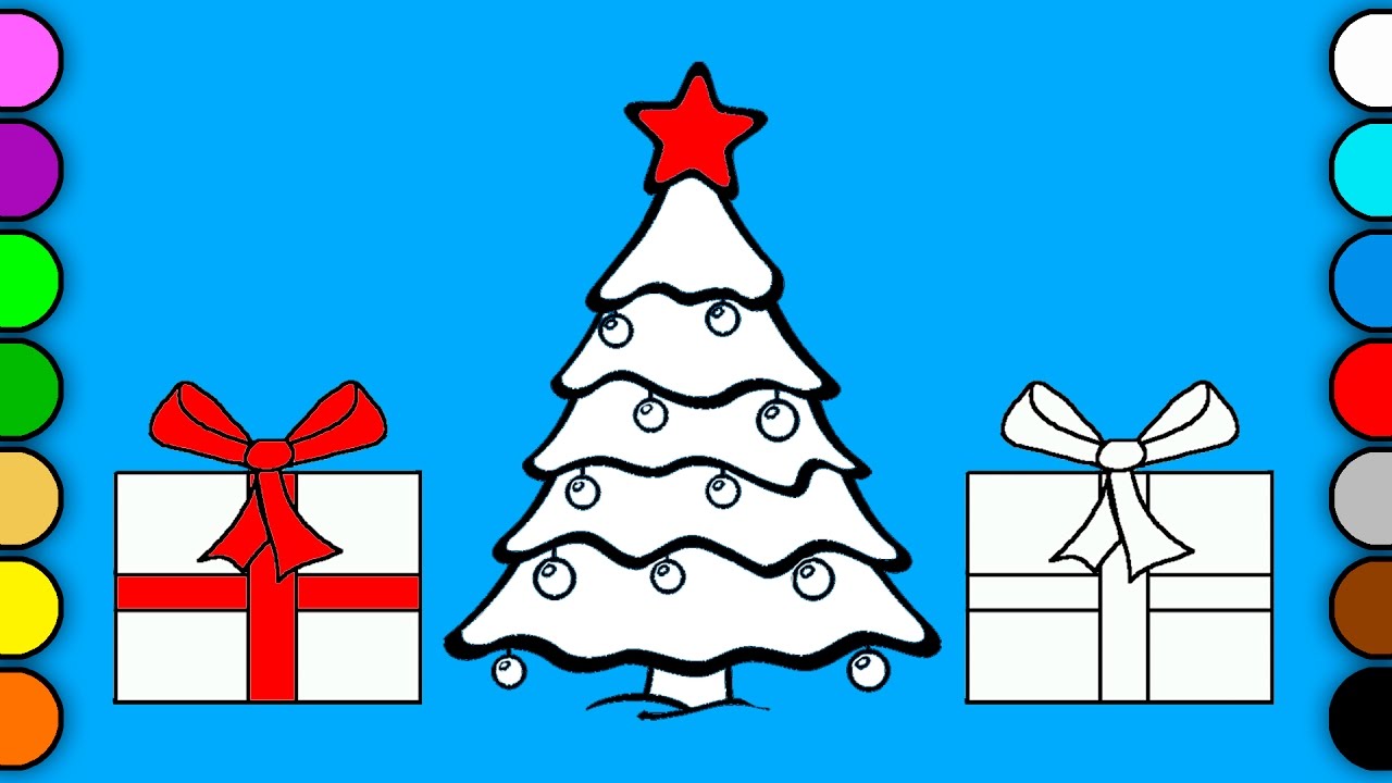 Presents & Christmas Tree Coloring Pages