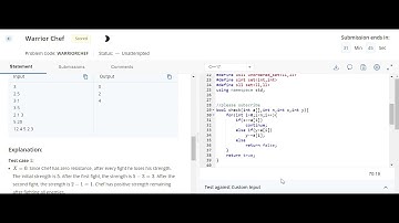 Codechef Starters 101 - Warrior Chef Solution #codechef #contest #subscribe