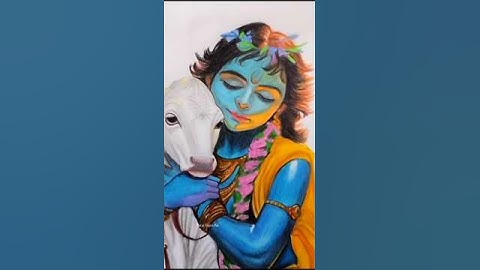 Lord Krishna Drawing with Cow Part - 2 #artshorts #krishna #drawing #art