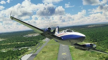 Cessna 414 over Calverton Exec.  MSFS2020